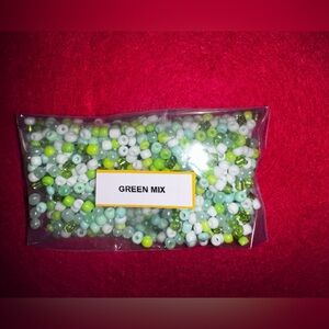 Green Glass Mix Beads size 6/0
